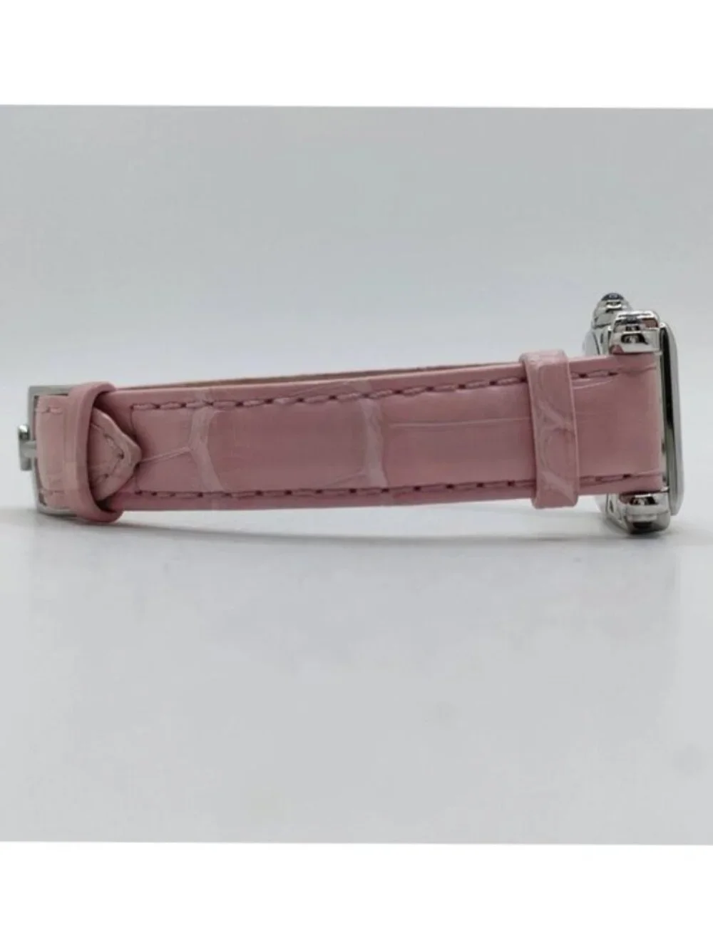Chopard Happy Sport Square 5 Floating Diamond Pink Leather Quartz Watch